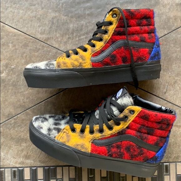 VANS SK8-Hi PLATFORM 2 Mix Leopard Multi/Black WMN - Picture 1 of 4